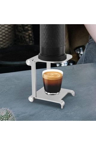 Trendooze Küçük Gümüş Renkli Katlanabilir Alüminyum Manuel Braketi Demleme El Aparatı Gümüş