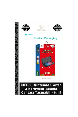 Coteci Nintendo Switch 2 Koruyucu Taşıma Çantası Taşınabilir Kılıf