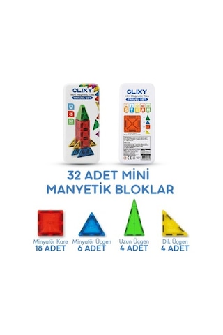 Mini Manyetik Bloklar Seti, 32 Parça, Strateji Ve Zeka Geliştirici Oyun