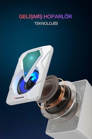 Sprange Sr-pn785 2.0 Rgb Işıklı Multimedia 5v 3w 2 Gaming Oyuncu Speaker -beyaz