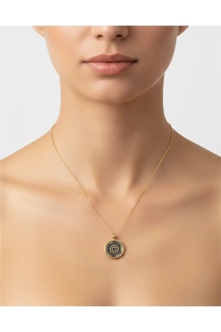 G&a Jewels - Işığın Bakışı - 925 Ayar Oksitli Yaldız Altın Kaplama Gümüş Kolye Altın - Gümüş 40+5 Cm
