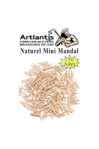 Naturel Mini Mandal Ahşap 150 Adet Renksiz Minik Mandal Dekoratif Süsleme Fotoğraf Asma Mandalı Dekarasyon