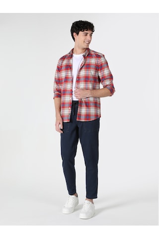 Colin's Slim Fit Kareli Çok Renkli Erkek Uzun Kol Gömlek CL1061791_Q1.V1_MTC