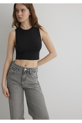 Mavi - Siyah Crop Top 1610786-900 Siyah -556298526-