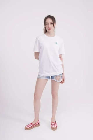 The Socks Company 23scts235u Puzzle Nakışlı Bisiklet Yaka Beyaz Tshirt 001