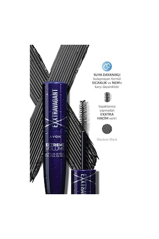 Exxtravert Extreme Suya Dayanıklı Volume Maskara Blackest Black
