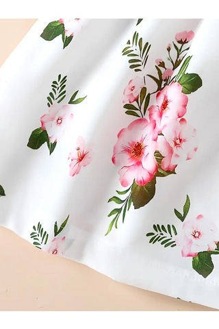 Camaguey Renkli Kız Çocuk Elbisesi - Kız Çocuk Yazlık Çiçekli Elbise - Mezuniyet Elbisesi A.Yeşil