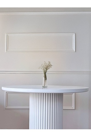 Arya Yuvarlak Ahşap Bohem Masa 90x90 Beyaz