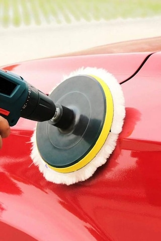 Polisaj Süngeri Seti 4lü Matkap Uyumlu Pasta Cila Yünü Kuzu Postu