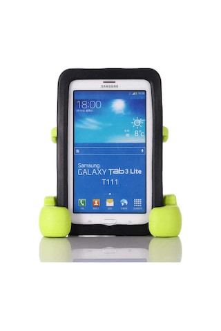 Galaxy Uyumlu  Tab 3 Lite 7.0 T110 Zore Eva Boxer Tablet Silikon - Gri Arka Kapak