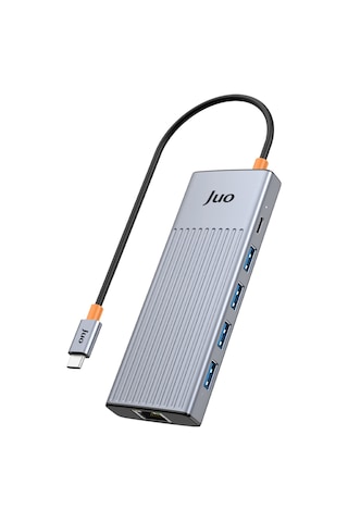 Juo Type-c 9 Portlu Dual 4k 60hz Hdmı Mst Gigabit Ethernet Dönüştürücü 100w Pd 4 Usb 3.2 Çoklayıcı Hub