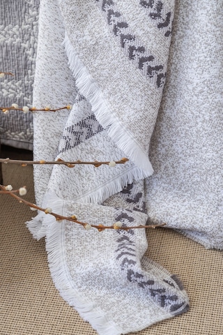 Apricitas Home Crown Gray Çift Kişilik %100 Pamuk Nevresim Takımlı Battaniye Ve Yatak Örtüsü Seti Gri