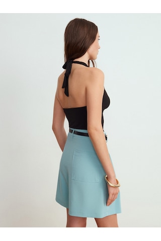 Dilvin 32973 Degaje Yaka Top-siyah
