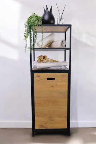 Digithome Metal Kirli Sepetli 3 Raflı Çok Amaçlı Banyo Düzenleyici Raf Organizer Siyah/atlantik Çam Mrs-008 C1-1-369 Atlantik - Çam