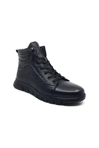 Taşpınar %100 Hakiki Deri Erkek Kışlık Outdoor Spor Bot Kürklü Yeni Sezon 40-44 Siyah