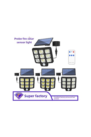 Yunboo Güneş Enerjili Dış Mekan Aydınlatması - Ev, Bahçe, Garaj Için 72cob 6-12 Saat Sürekli Işık, Uzaktan Kumanda, Su Geçirmez Ty01020 Tek Kafa