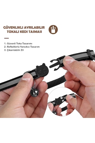 Teknetstore Takip Cihazı Ve Airtag Yuvalı Kedi Tasması 2'li Set Ios Android Uyumlu Boyun Tasması Gps