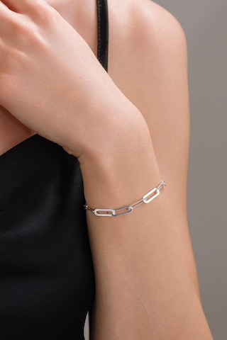 Gümüş Ataç Noktalı Kalem Lazer İşlemeli Ve Sade Zincir Hallow Taşsız Bileklik Rose Gold