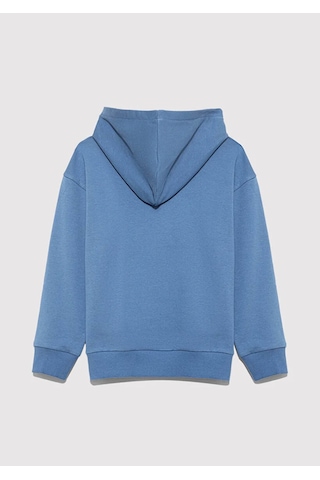 Mavi Logo Baskılı Kapşonlu Mavi Erkek Çocuk Sweatshirt M6s10143-83767 Mavi