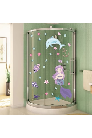 Denizkızı Yunus ve Denizyıldızları Duşakabin ve Banyo Sticker