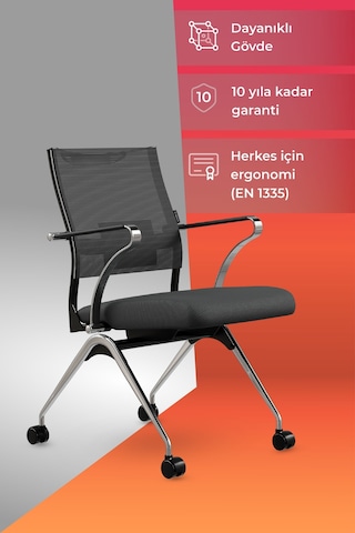 Ergolife Sit Air 24/7 M4-281k - Fileli, Krom, Tekerlekli, Toplantı, Ofis, Bekleme Sandalyesi - 697.5d.1.662 Siyah Ergolife Sit Air 24/7 M4-281k - Fileli, Krom, Tekerlekli, Toplantı, Ofis, Bekleme Sandalyesi - 697.5d.1.662 Siyah
