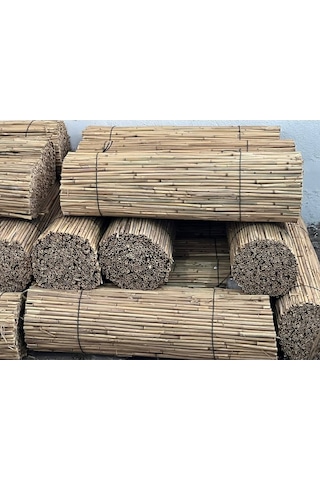 Doğal Kamış Hasır Çit 1m X 5m Doğal Bambu -bahçe Çiti - Gölgelik Hasır -tavan Dekorasyon
