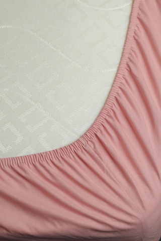 %100 Pamuk Ranforce Premium King Size Lastikli Çarşaf Seti - Pudr Pudra