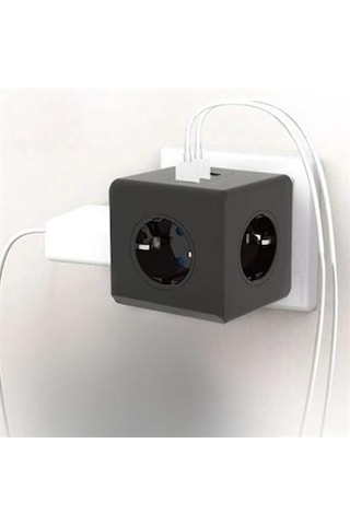 Isıya Dayanıklı Termal Akım Korumalı Ve Çocuk Korumalı 3 Priz Girişli 3 Usb Girişli Küp Priz