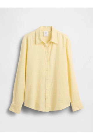 Gap V-lınen Easy Shırt Sarı
