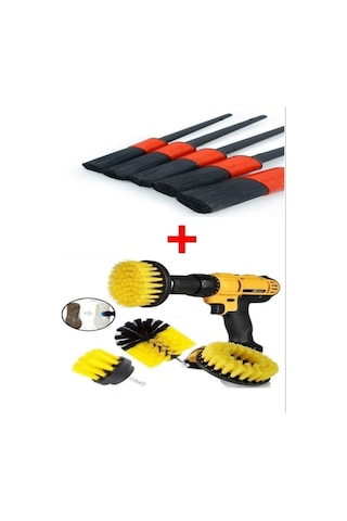 İsgstore 8 Parça Araç Iç Ve Dış Matkap Ucu Uyumlu Detaylı Bakım Fırça Temizleme Seti
