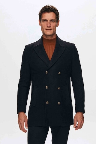 D's Damat Ds Damat Regular Fit Lacivert Denizci Metal Düğme Detaylı Kaşe Kaban 1HF08ORT10005 Lacivert