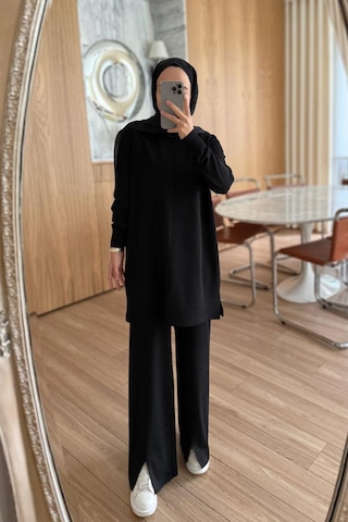 Kahijab Arlena Premium Rayon Takım - Siyah Siyah