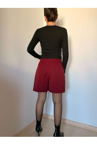 Ali Butik Bordo Şort Etek Bordo
