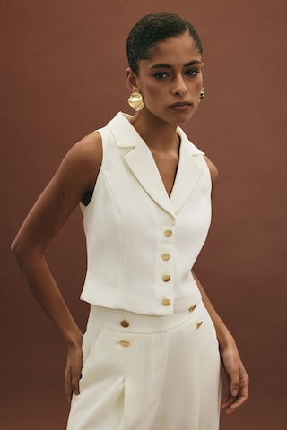Sateen Eva Yelek - Ekru-136983 Ekru