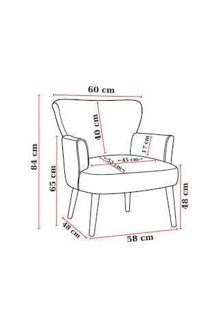 Roma Berjer + Puf Set - Welsoft Yumuşak Kumaş - Ahşap Ayak - Krem Krem