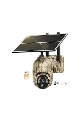 Solar Panelli Sim Kartlı Hareketli Fotokapan Kamuflaj Renk Kamera