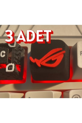 Rog Logolu Özel Keycap 3'lü Set Mekanik Klavye Tuş Takımı Asu