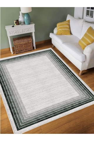 Yeşil Gri Dijital Baskı Salon Halısı Kaymaz Tabanlı Yıkanabilir Halı Yolluk 528 Yeşil