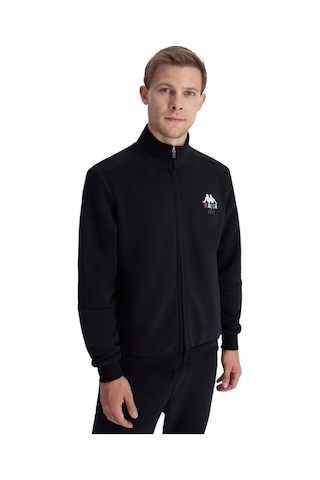 Kappa Authentic İtaly Full Zip Erkek Mavi Comfort Fit Fermuarlı Eşofman Üstü Sİyah