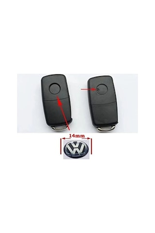 Volkswagen Anahtar Logosu Amblemi +a Kalite 14 Mm 1.4 Cm 2 Adet