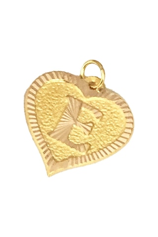 0.25 Gram 14 Ayar E Harfi Kalp Kolye Ucu