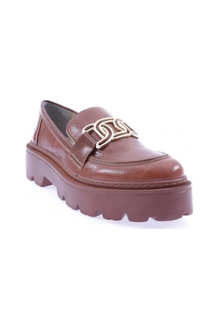 Dgn 1002 Kadin Aksesuarli Loafer Ayakkabi 1002-2231-R6754 Kahverengi