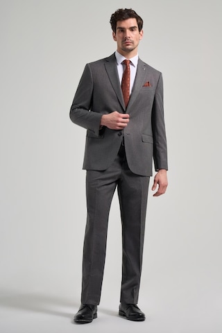 İmza Kendinden Desenli Bez Ayağı Mono Yaka Tam Astar Esnek 4 Drop Comfort Fit Takım Elbise 1001250169 Füme