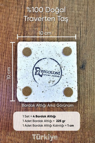 Doğal Taş Bardak Altlığı - Van Gogh Aı Eserleri Baskılı 10x10cm Yapay Zeka Stone Coasters 478 Çok Renkli