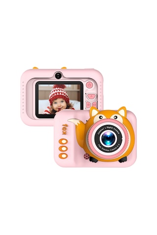 Vkemall Kız Çocukları İçin 20mp Çift Kameralı 720p Video Çekici, 2.0 İnç Ekran, 4x Zoom, Dahili Pil, Oyuncak Kamera Pembe