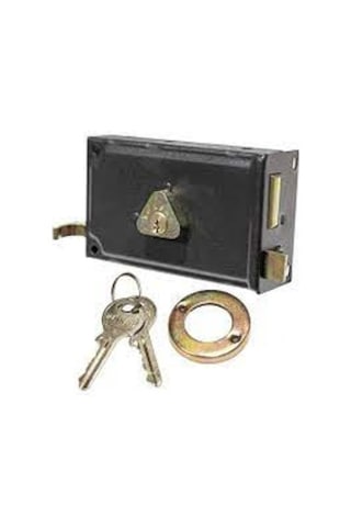 Tursan Trajlı Tirajlı Kilit Kare 14 Cm Silindirli Trajlı Tirajlı Kilit - Demir Kapı Kilidi - 301