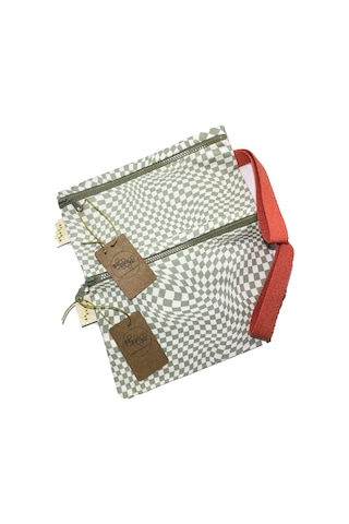 GURUYEMİŞ BOX "beehive" Illusion Mirror Consept Clutch El Çantası Yeşil - Beyaz