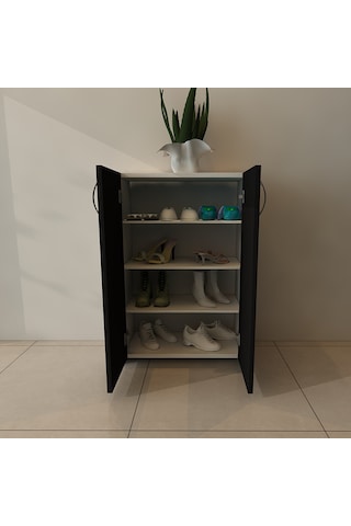 Moonlife Turna 4 Raflı Ayakkabılık Siyah