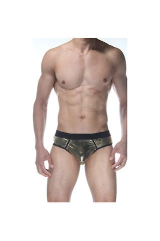 Erkek Sarı Fantezi Giyim Parlak Jockstrap Hf102122