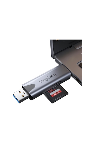 VegGieg Type-c ve Usb 3.0 SD Micro SD TF Kart Okuyucu